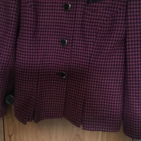 NWOT. LeSuit Brand Women’s Houndstooth Check Raspberry & Black Women’s 10 - Picture 3 of 14